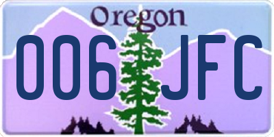 OR license plate 006JFC
