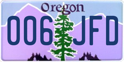 OR license plate 006JFD