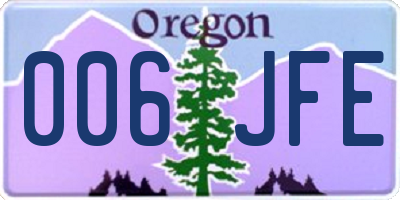 OR license plate 006JFE