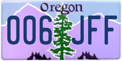 OR license plate 006JFF