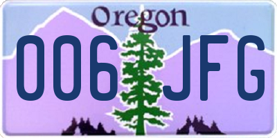 OR license plate 006JFG