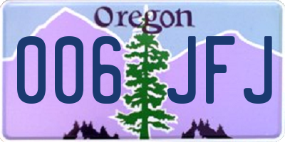 OR license plate 006JFJ