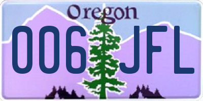 OR license plate 006JFL