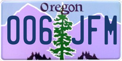 OR license plate 006JFM
