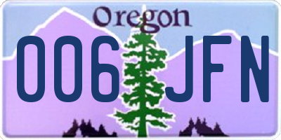 OR license plate 006JFN
