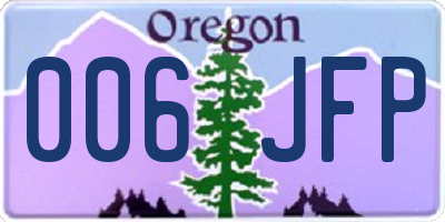 OR license plate 006JFP