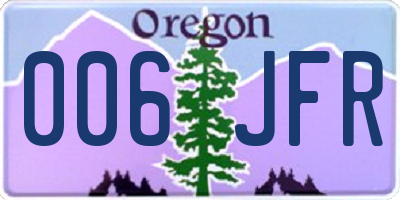 OR license plate 006JFR