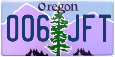 OR license plate 006JFT