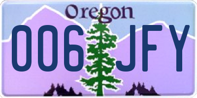 OR license plate 006JFY