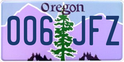 OR license plate 006JFZ