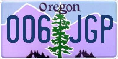 OR license plate 006JGP