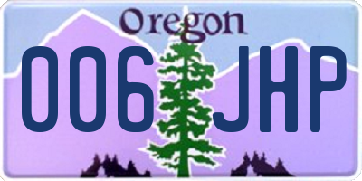 OR license plate 006JHP