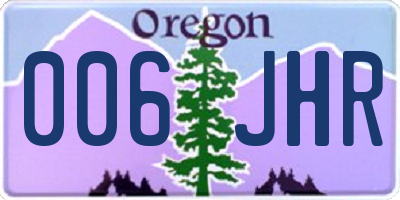 OR license plate 006JHR