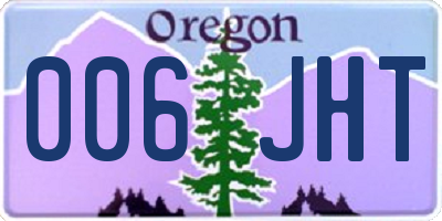 OR license plate 006JHT