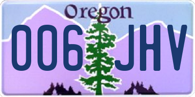 OR license plate 006JHV