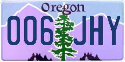 OR license plate 006JHY