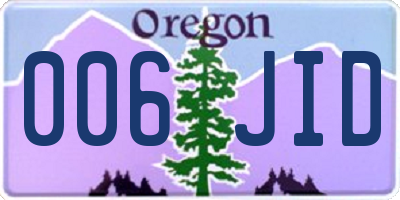 OR license plate 006JID