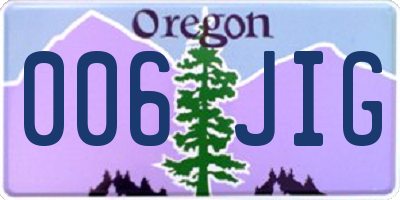 OR license plate 006JIG