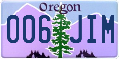 OR license plate 006JIM