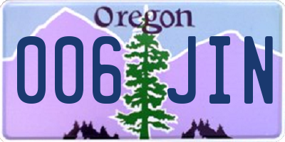 OR license plate 006JIN