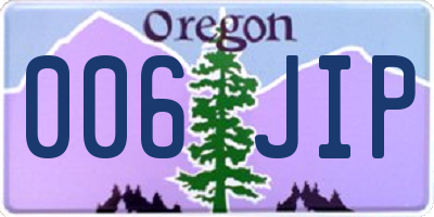 OR license plate 006JIP