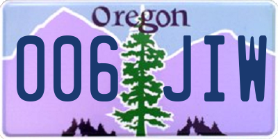 OR license plate 006JIW
