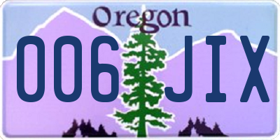 OR license plate 006JIX