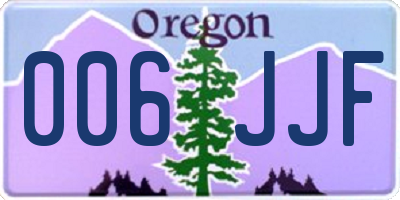 OR license plate 006JJF
