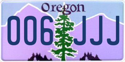 OR license plate 006JJJ
