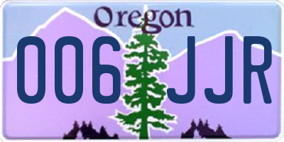 OR license plate 006JJR