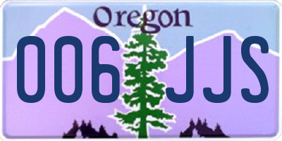 OR license plate 006JJS