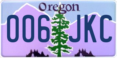 OR license plate 006JKC