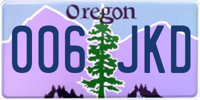 OR license plate 006JKD