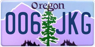 OR license plate 006JKG