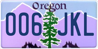 OR license plate 006JKL
