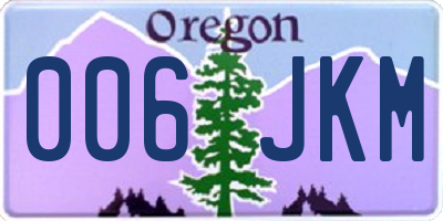 OR license plate 006JKM
