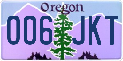 OR license plate 006JKT