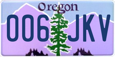 OR license plate 006JKV