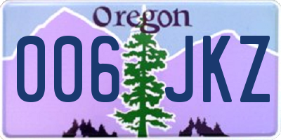 OR license plate 006JKZ