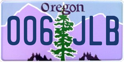 OR license plate 006JLB
