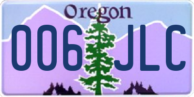 OR license plate 006JLC