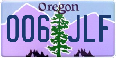 OR license plate 006JLF