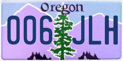 OR license plate 006JLH