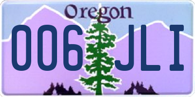OR license plate 006JLI