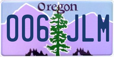 OR license plate 006JLM