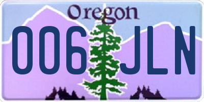 OR license plate 006JLN