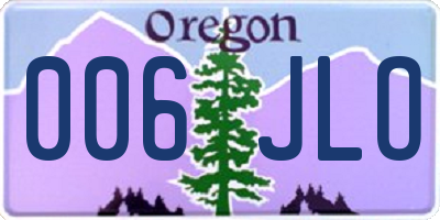 OR license plate 006JLO