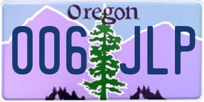 OR license plate 006JLP