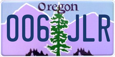 OR license plate 006JLR