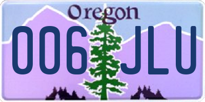 OR license plate 006JLU